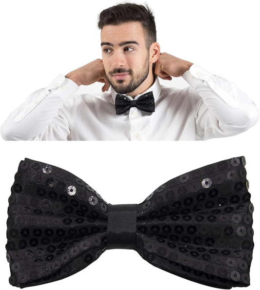 Siyah Payetli Pullu Papyon