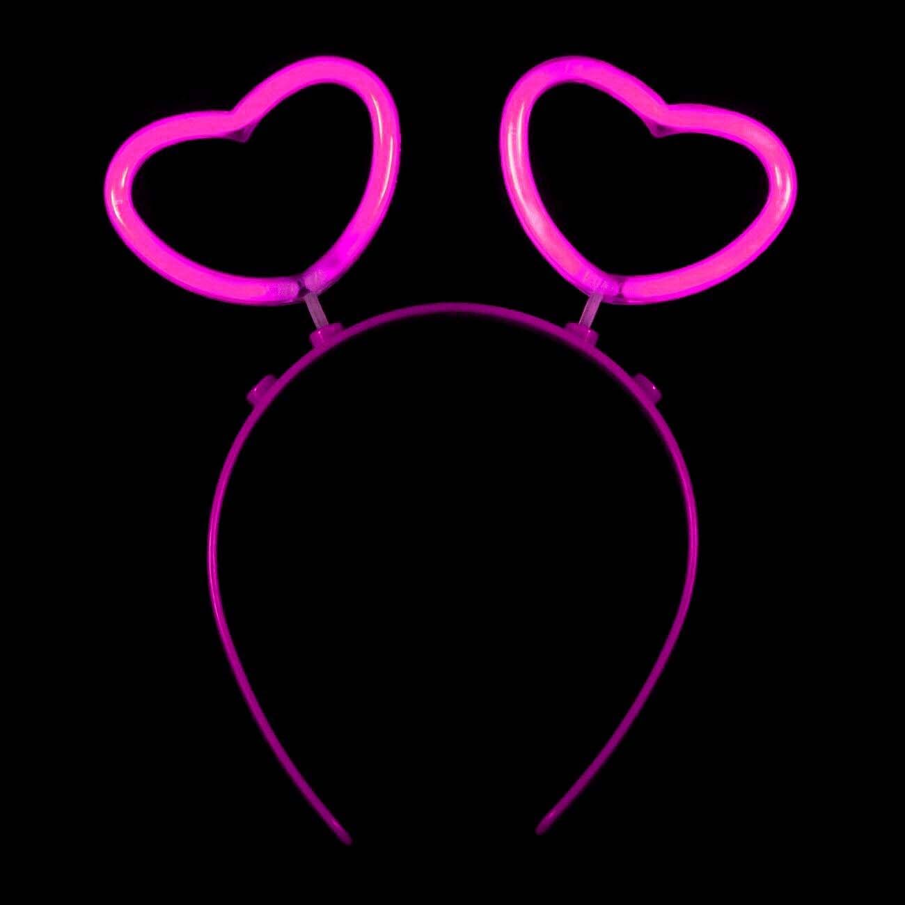 Glow Stick Karanlıkta Yanan Fosforlu Kalp Taç 12 Adet