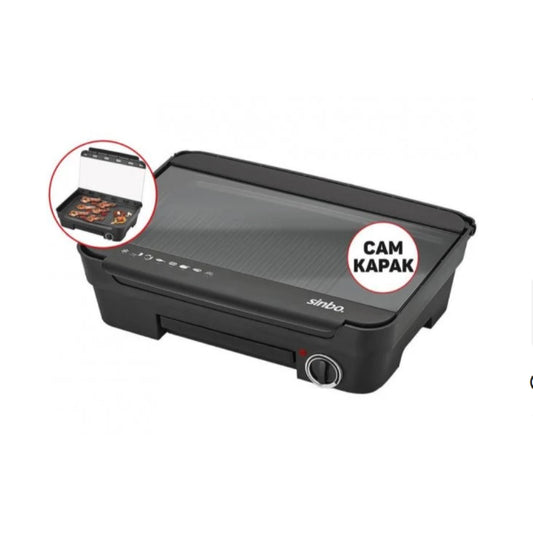 Sinbo Elektrikli Izgara Cam Kapaklı