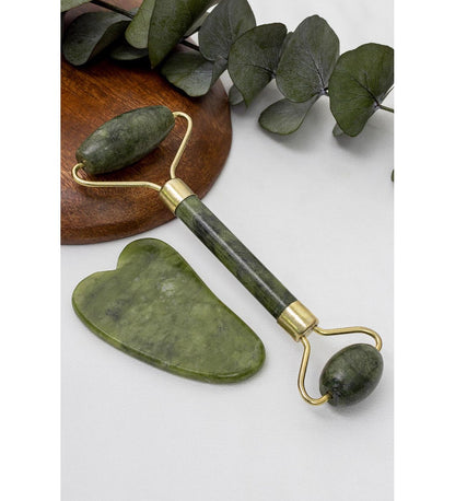 Jade Roller Gua Sha Taşı Seti