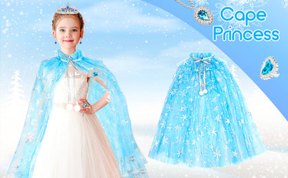 Karlar Ülkesi Elsa Frozen Mavi Pelerin – 80 cm Çocuk Pelerini