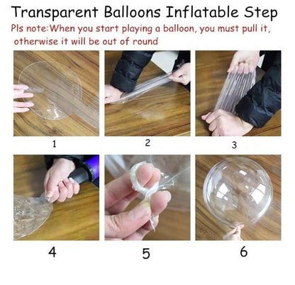 Kırmızı Simli Yuvarlak Şeffaf Balon 24 İnç