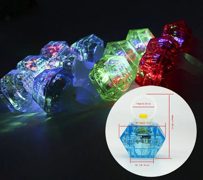 6'lı Kristal LED Parti Yüzük Seti