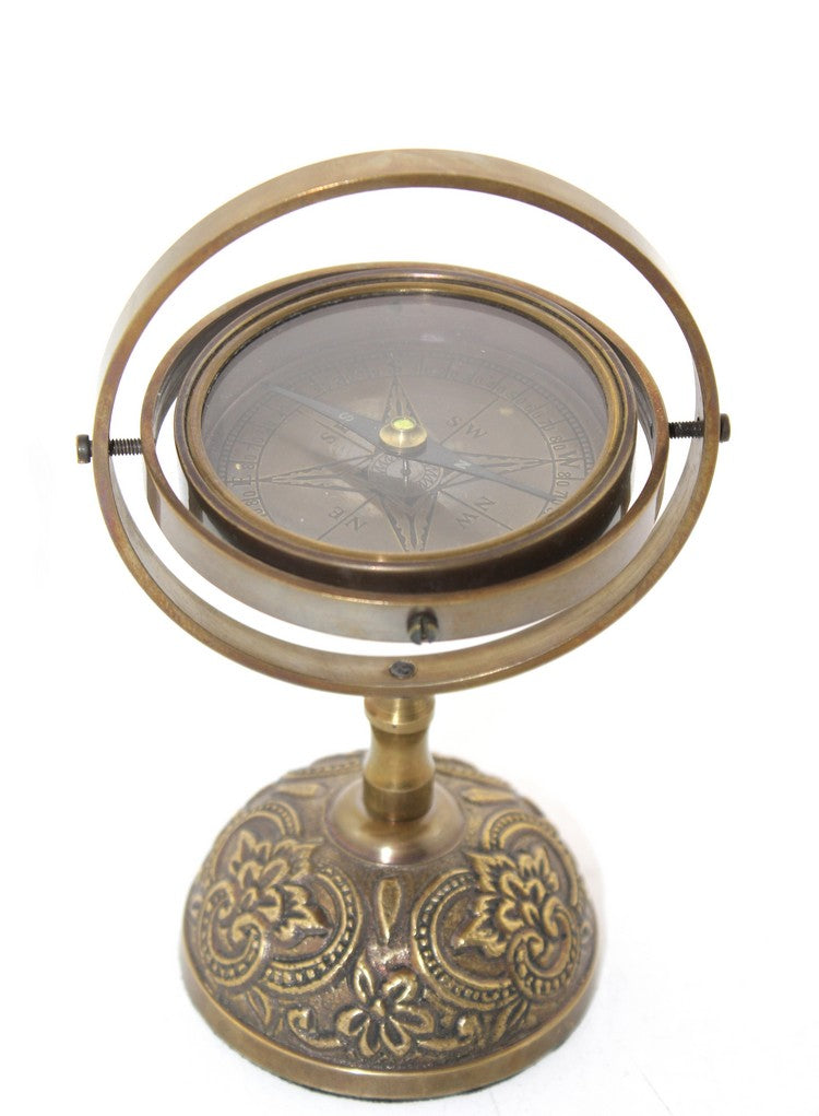 Pirinç Masa Üstü Pusula Model 3