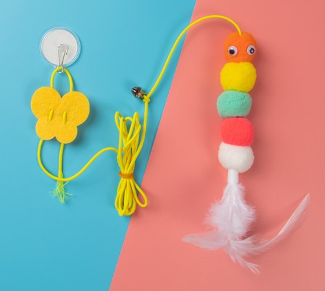 Elastik Yapışkanlı Kedi Oyun Oltası