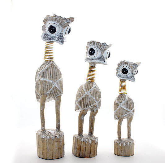 Ahşap 3'lü Emu Kuşu Seti