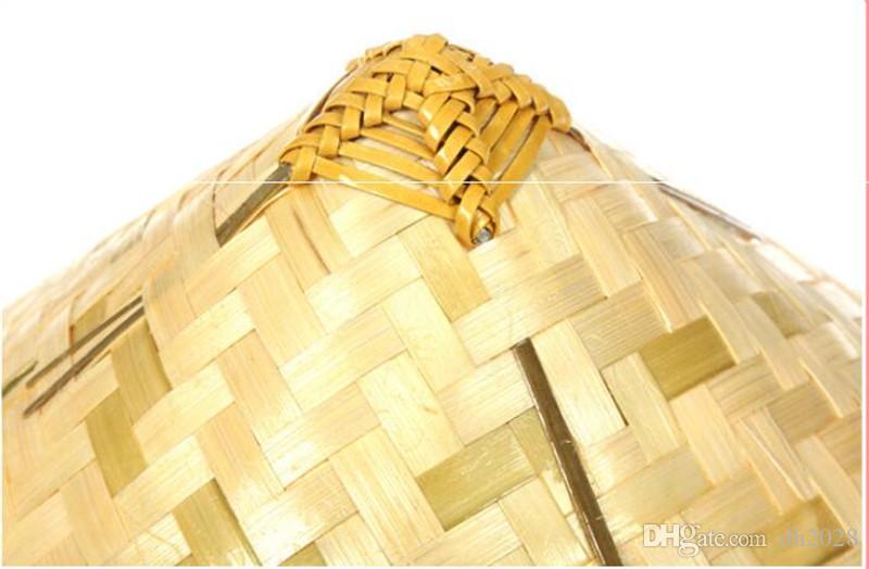 Naturel Renk Cambodia Kamboçyalı Vietnam Şapkası PVC Hasır