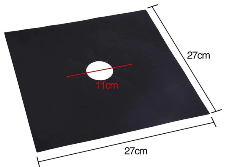Siyah Renk Ocak Koruyucu Folyo Yanmaz Yapışmaz 4'lü Set