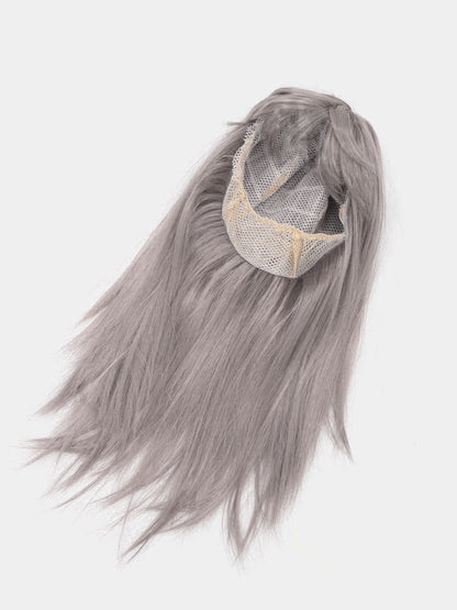 Platin Gri Gümüş Uzun Parti Peruğu
