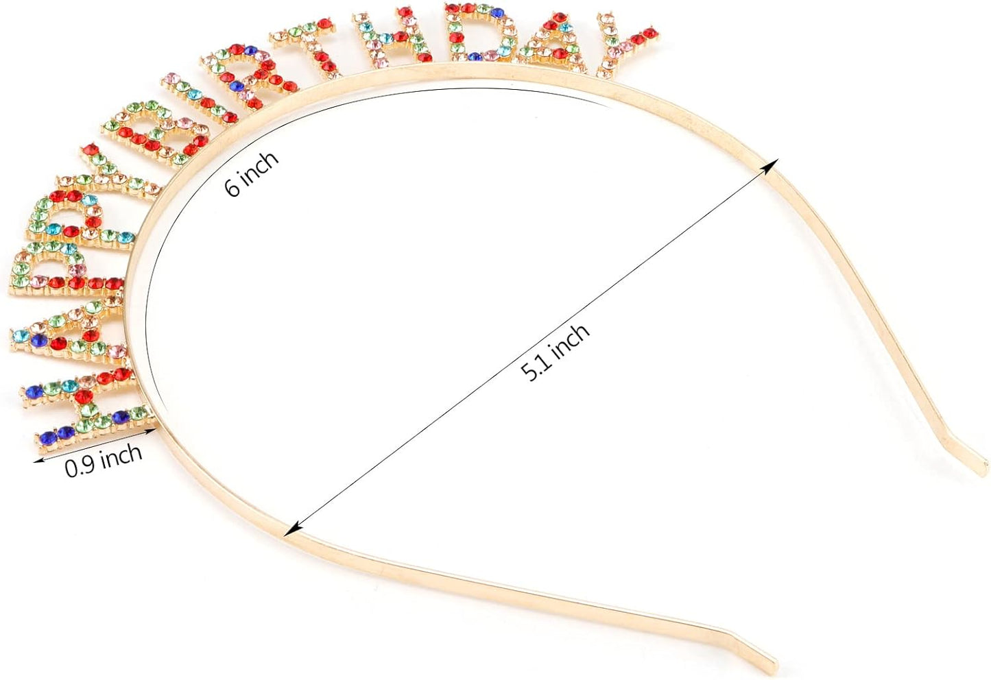 Renkli Kristal Taşlı Lüks Happy Birthday Taçı