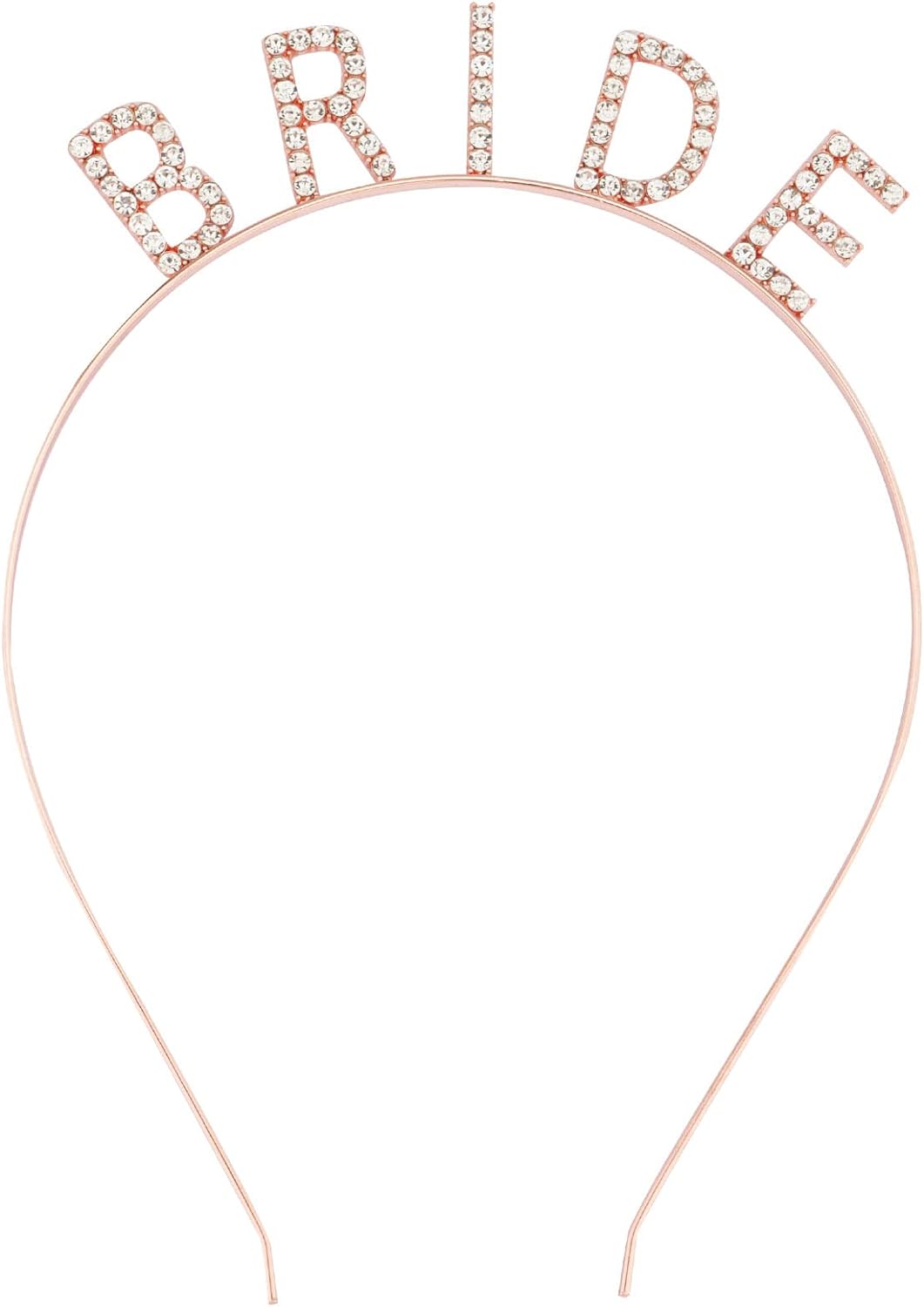 Rose Gold Bekarlığa Veda Kristal Taş Bride Tacı