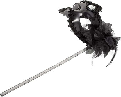 Siyah Işıltılı Tutmalı Fotoğraf Çekimi Maskesi