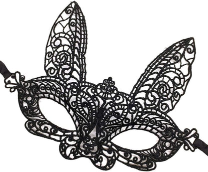 Siyah Dantel Kesim Balo Parti Maskesi 7 No