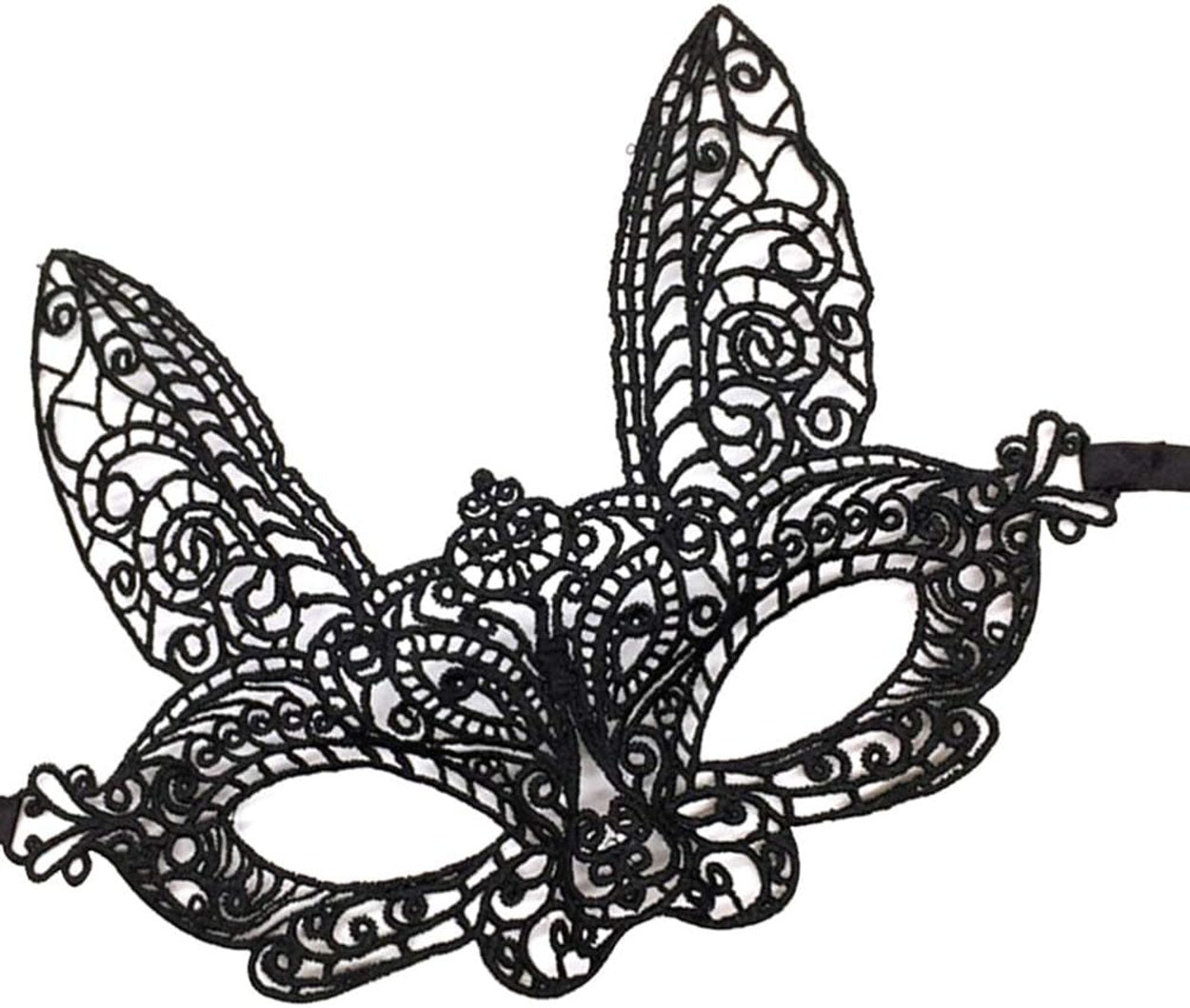 Siyah Dantel Kesim Balo Parti Maskesi 7 No