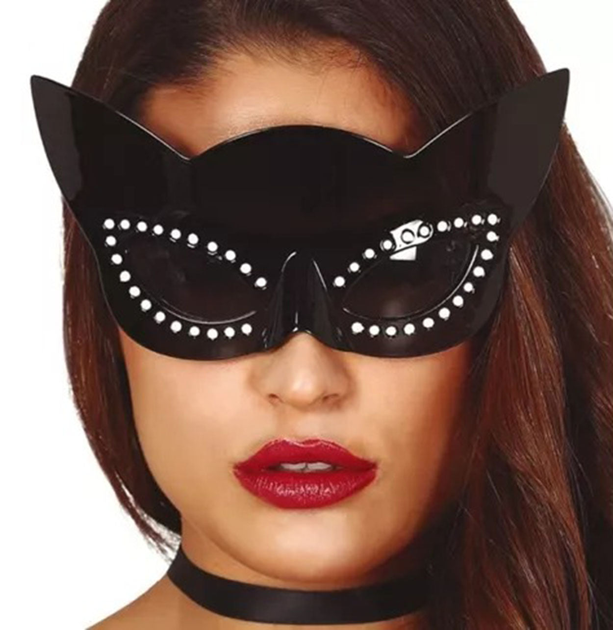 Siyah Renk Siyah Camlı Kedi Şekilli Parti Gözlüğü