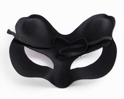 Siyah Süet Sarı Pembe Simli Kedi Maskesi