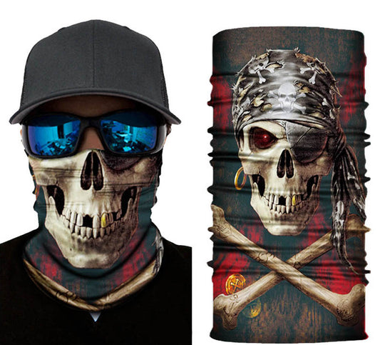 Siyah Korsan Kafatası Baskılı Buff Bandana 30x48 cm