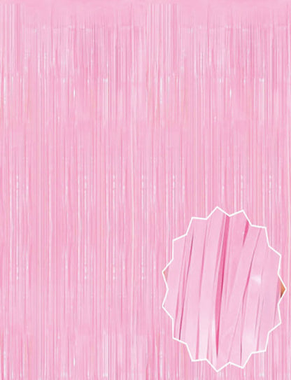 Soft Pembe Püsküllü Kapı Perdesi