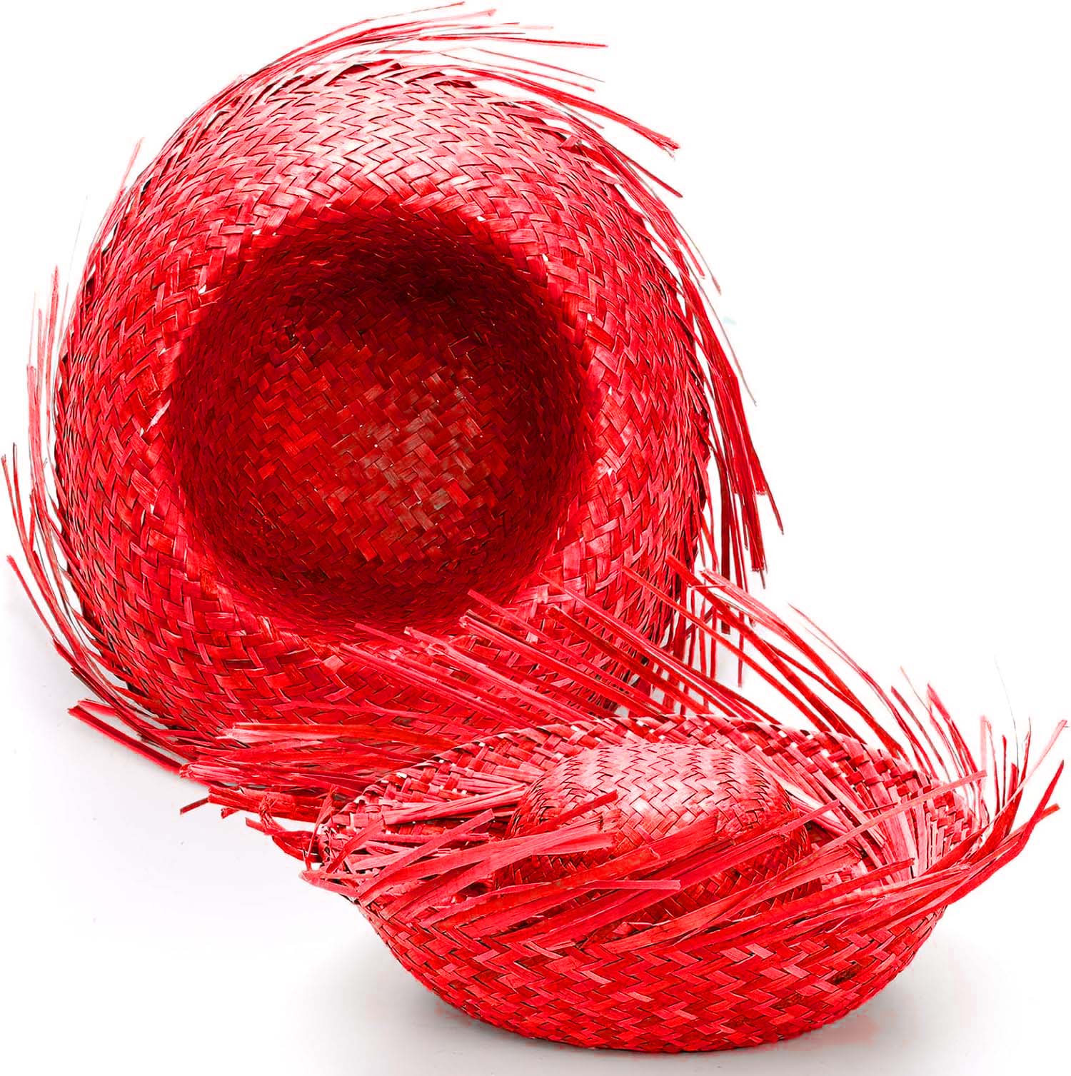 Tropikal Parti Kırmızı Hasır Hawaii Şapkası