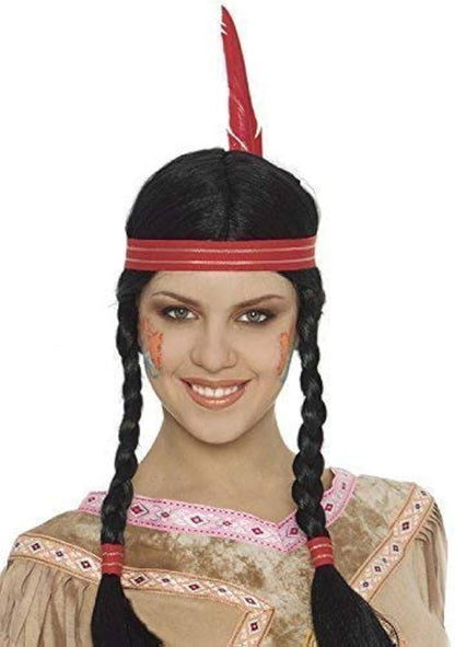 Tüylü Örgülü Kızılderili Parti Peruğu