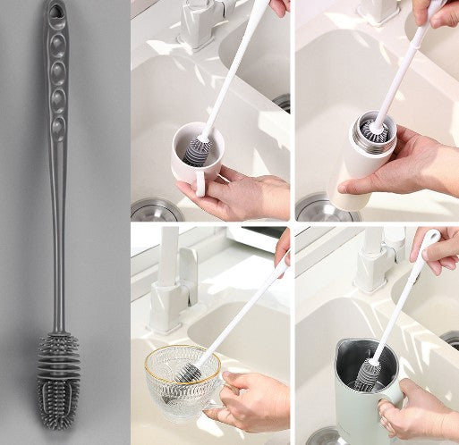 Silikon Uzun Saplı Kavanoz Yıkama Fırçası