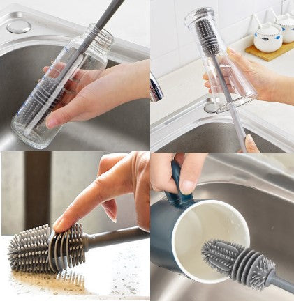 Silikon Uzun Saplı Kavanoz Yıkama Fırçası
